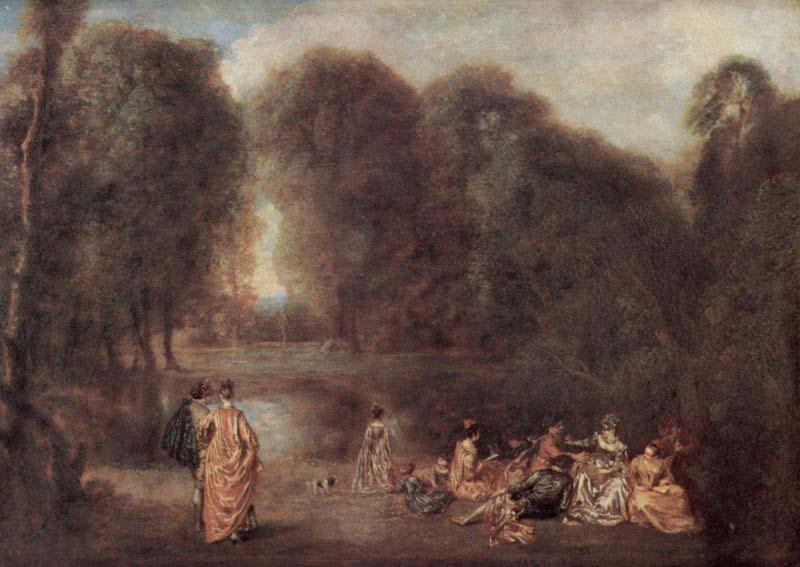Jean-Antoine Watteau Die Zusammenkunft im Park Sweden oil painting art